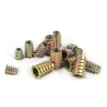 m10 stainless steel slotted thread insert nuts for wood self tapping thread